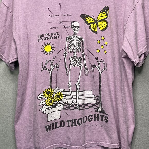 Urban Outfitters Oversized Fit Graphic Tee Wild Thoughts Skeleton Butterfly M - Picture 2 of 5
